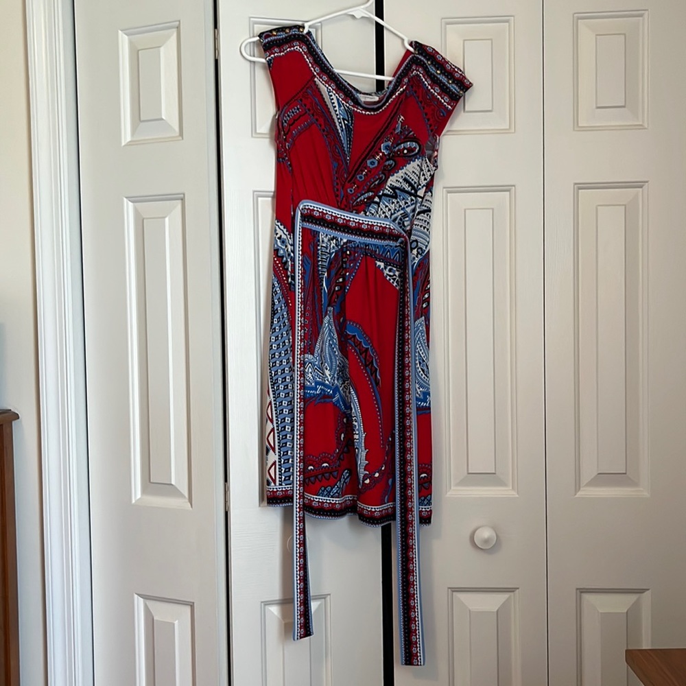 Multi color dress with tie in back
